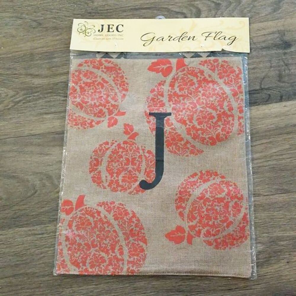 Harvest Pumpkin Monogram Flag Size W12.5"x L 15.5"
